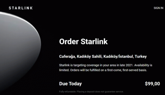 Starlink için Türkiye'de ön kayıtlar başladı!